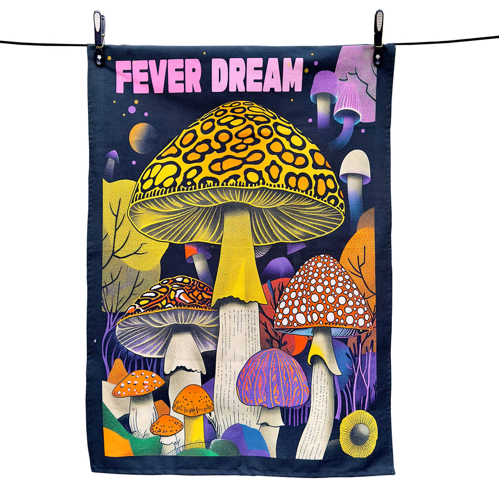 Love Frankie Trippy Magic Mushrooms Tea Towel "Fever Dream"
