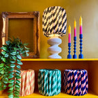 Tilted Stripe Gathered Shades