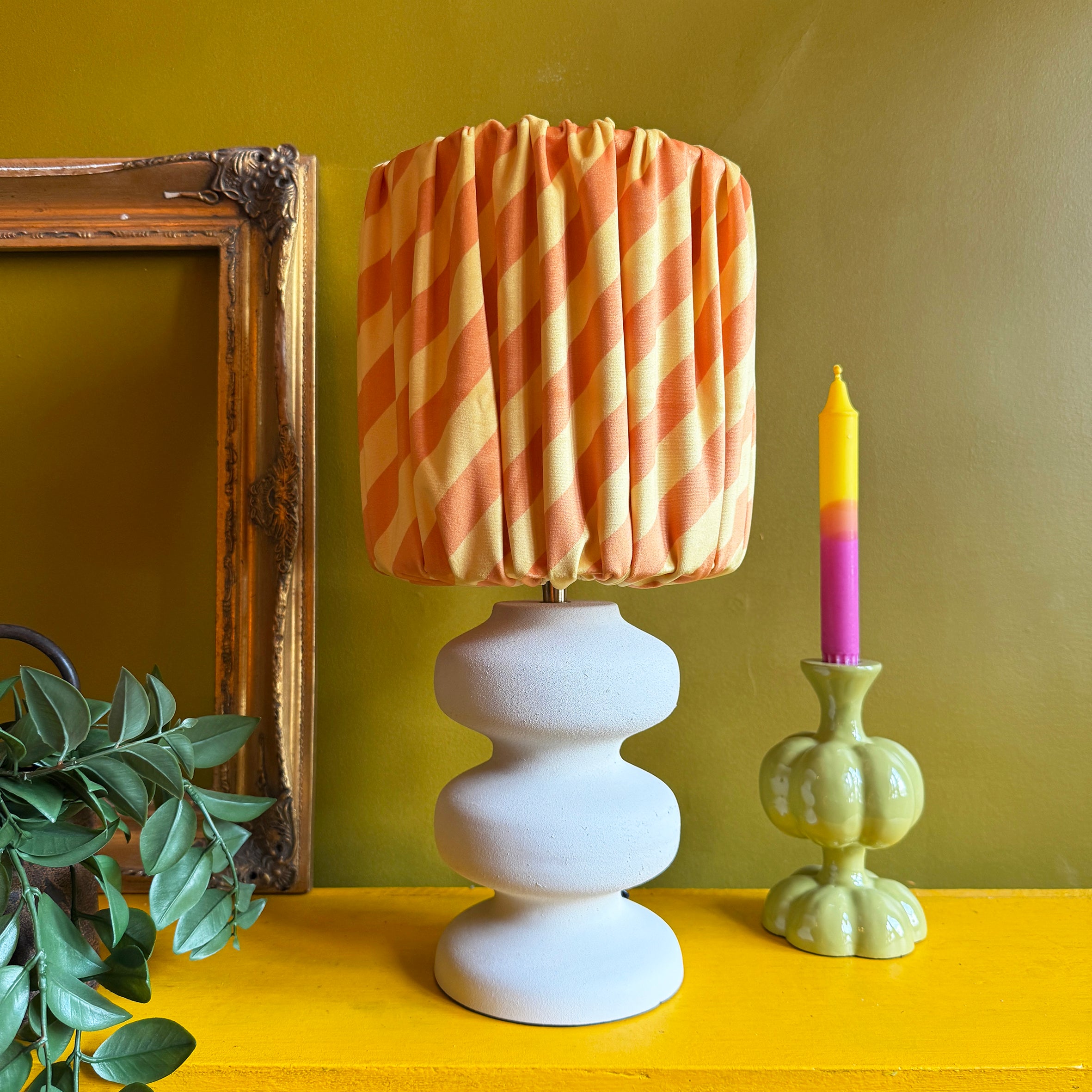 Tilted Stripe Gathered Shades - Marmalade