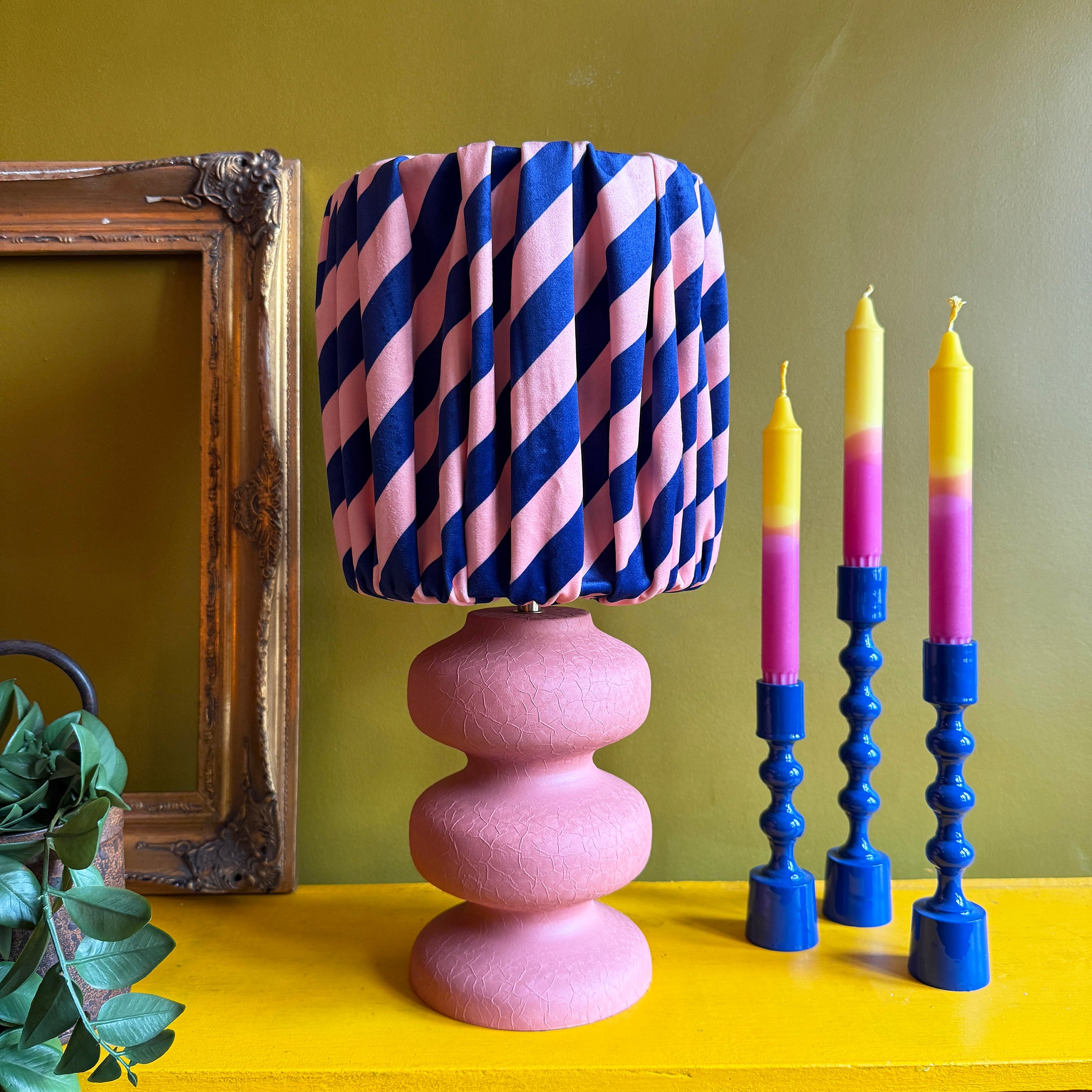 Titled Stripe Gathered Shades - Peach Fuzz