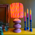 Tilted Stripe Gathered Shade in Tutti Frutti - Light on