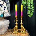 Love Frankie gold palm leopard candle holder