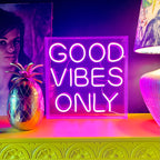 Good Vibes Only LED Neon Light - Pink