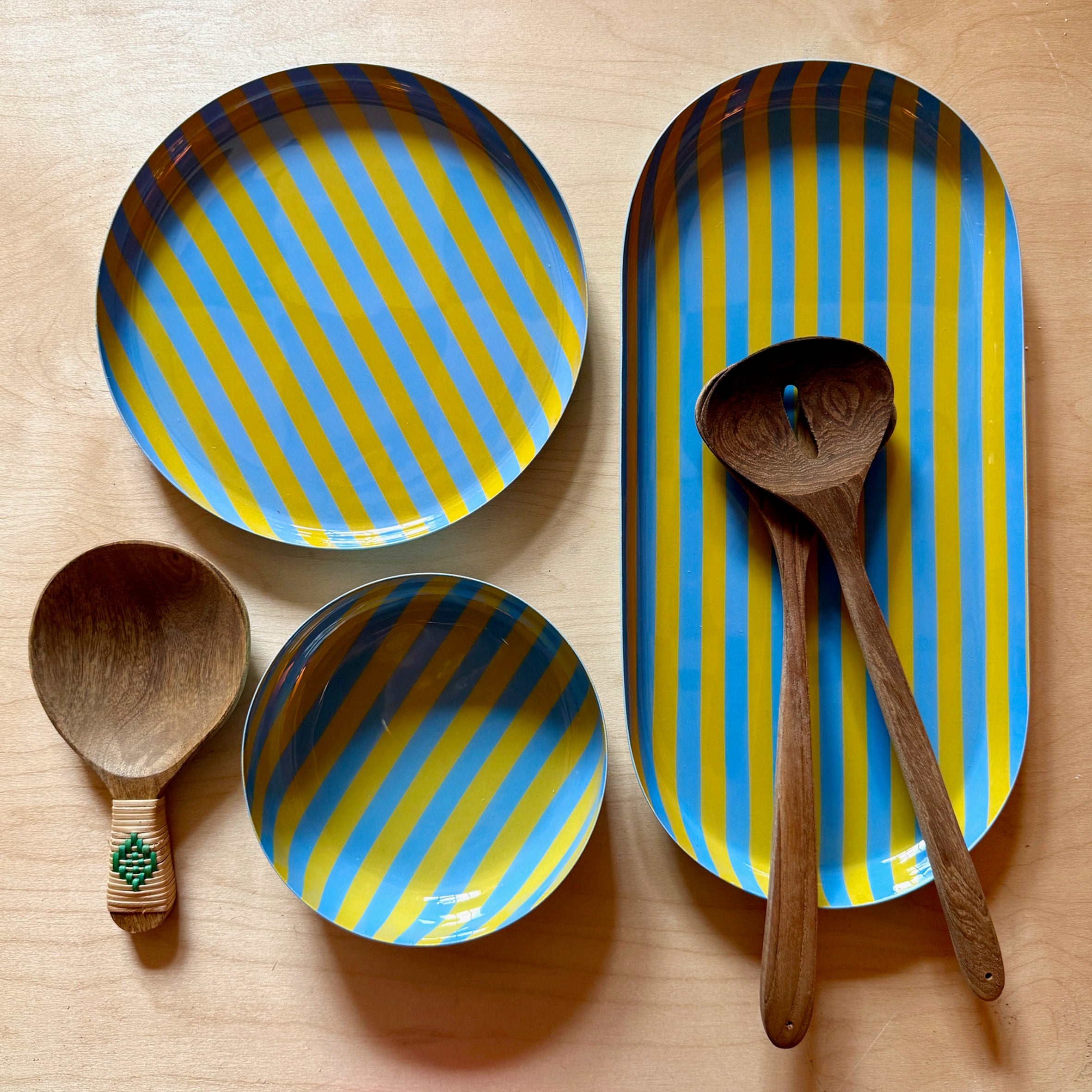 Large Stripy Oval Trays - 5 Colours Available