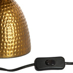 70's Inspired Hammered Metal Table Lamp in Antique Bronze - Medium