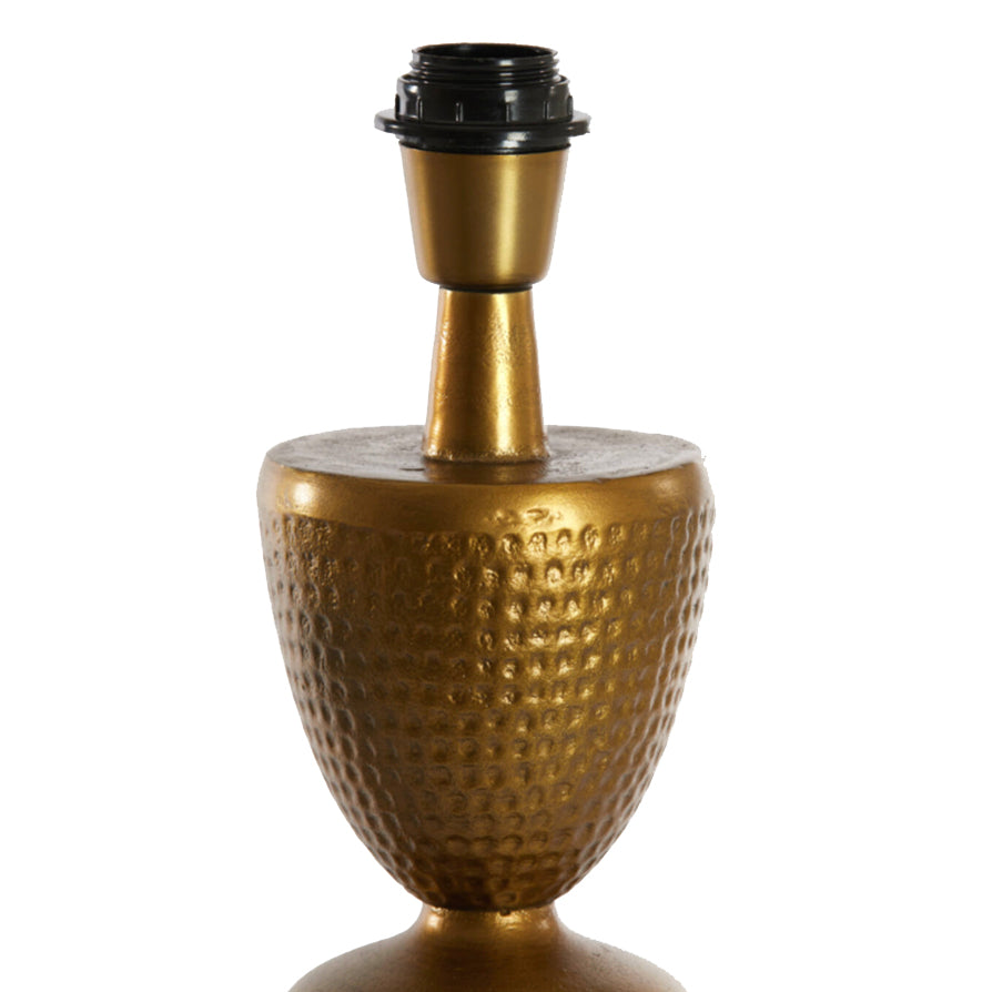 70's Inspired Hammered Metal Table Lamp in Antique Bronze - Medium