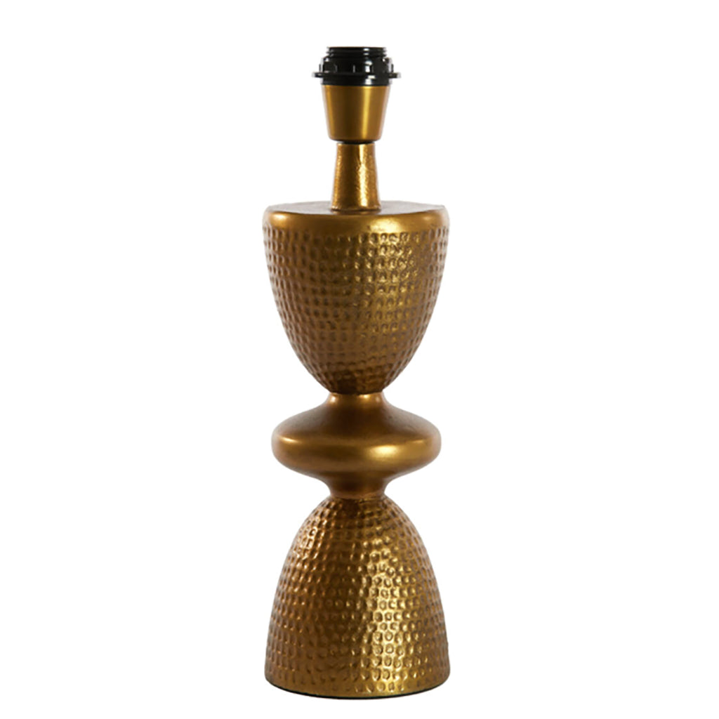 70's Inspired Hammered Metal Table Lamp in Antique Bronze - Medium