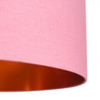 Dirty Pink Cotton Lampshade With Copper Foil Lining