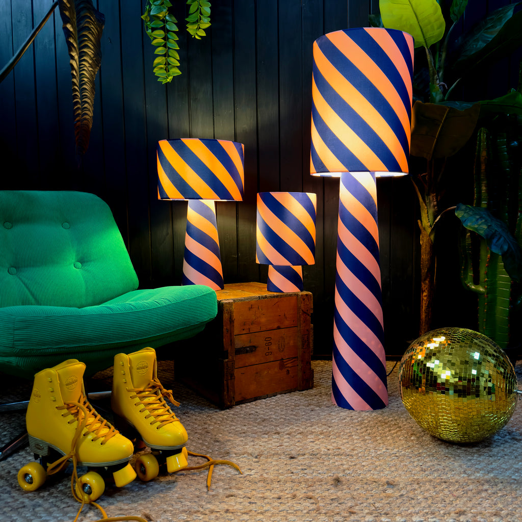 love frankie helter skelter lamps in peach fuzz
