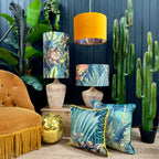 Enchanted Wood Cushions in Emerald with Jade Piping