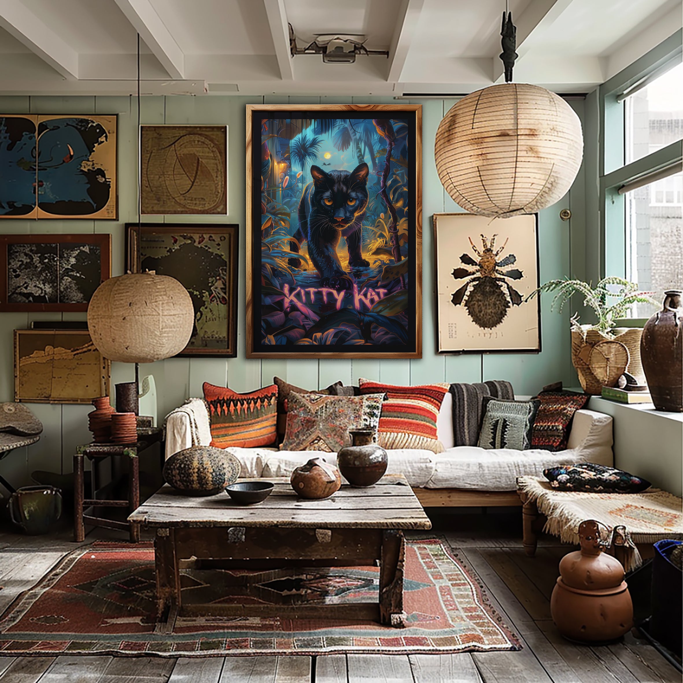 Kitty Kat Panther Art Print - Framing Options Available