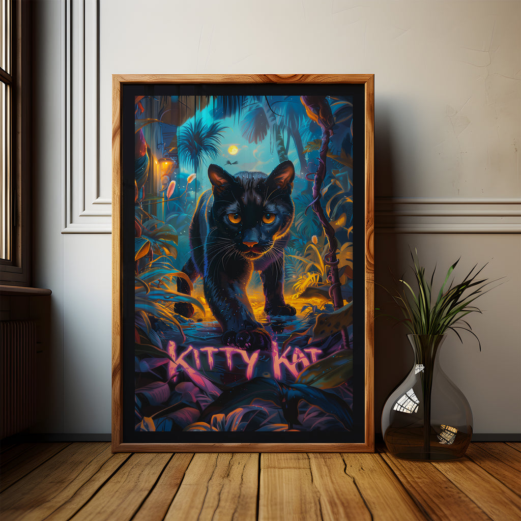 Kitty Kat Panther Art Print - Framing Options Available