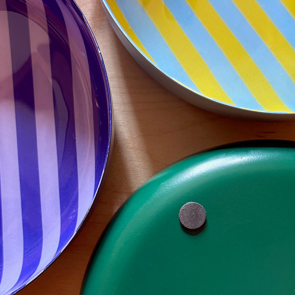 Large Circular Stripy Trays - 5 Colours Available