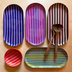 Large Stripy Oval Trays - 5 Colours Available