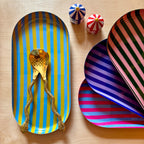 Large Stripy Oval Trays - 5 Colours Available
