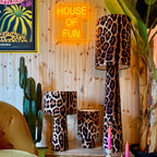 Handmade Velvet Portable lamps in Leopardess