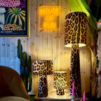 Handmade Velvet Portable lamps in Leopardess