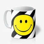 Helter Skelter Tilted Stripe Smiley Mug in Liquorice - Love Frankie