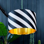 love frankie Helter skelter lampshade in liquorice with gold lining