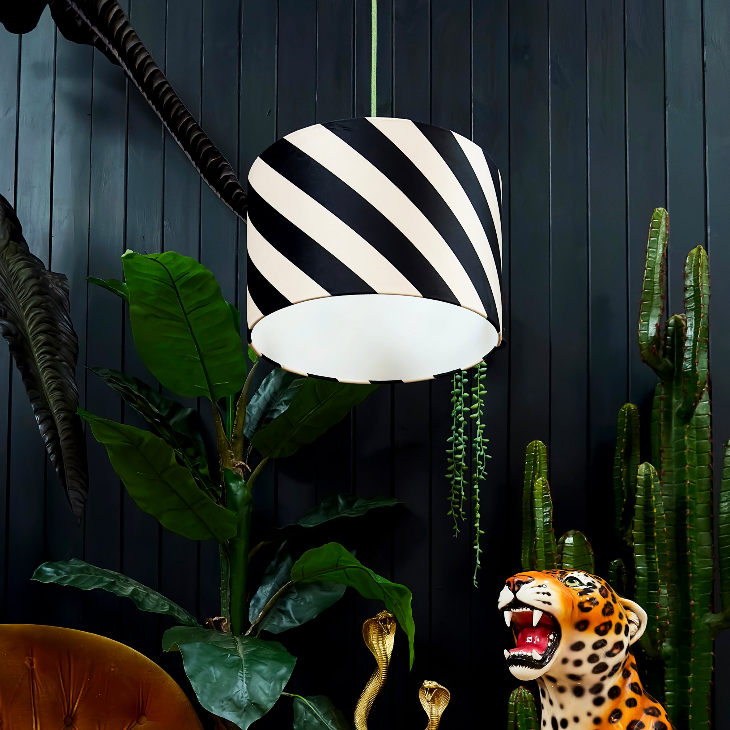 Liquorice Helter Skelter Velvet Lampshades