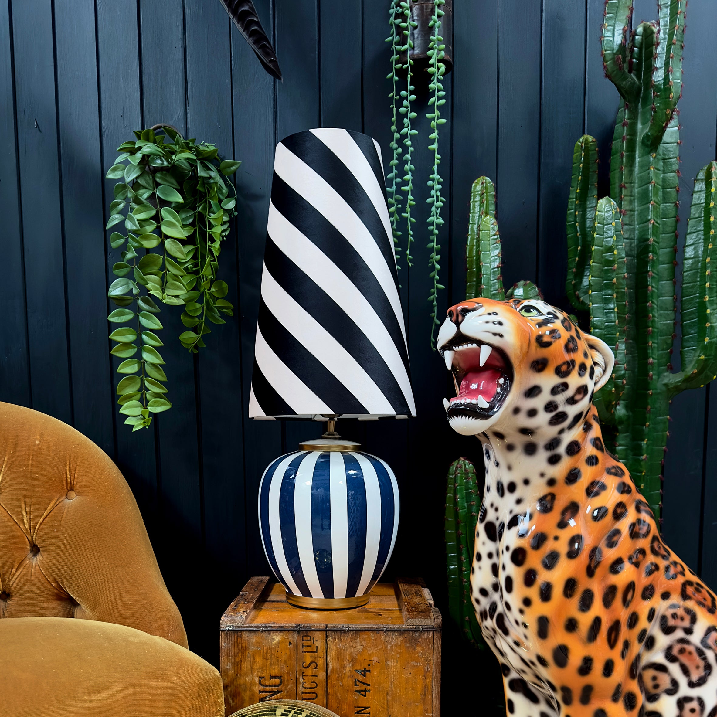 Liquorice Helter Skelter Oversized Cone Lampshades