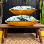 love frankie lithium deadly night shade cushion with yellow piped