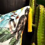 love frankie lithium deadly night shade cushion with yellow tassels