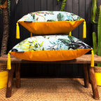 love frankie lithium deadly night shade cushion with yellow tassels
