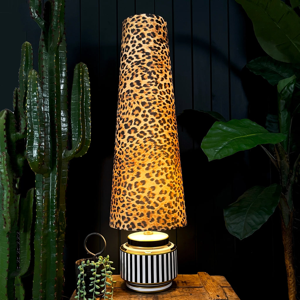 Luxe Leopard Oversized Cone Velvet Lampshades