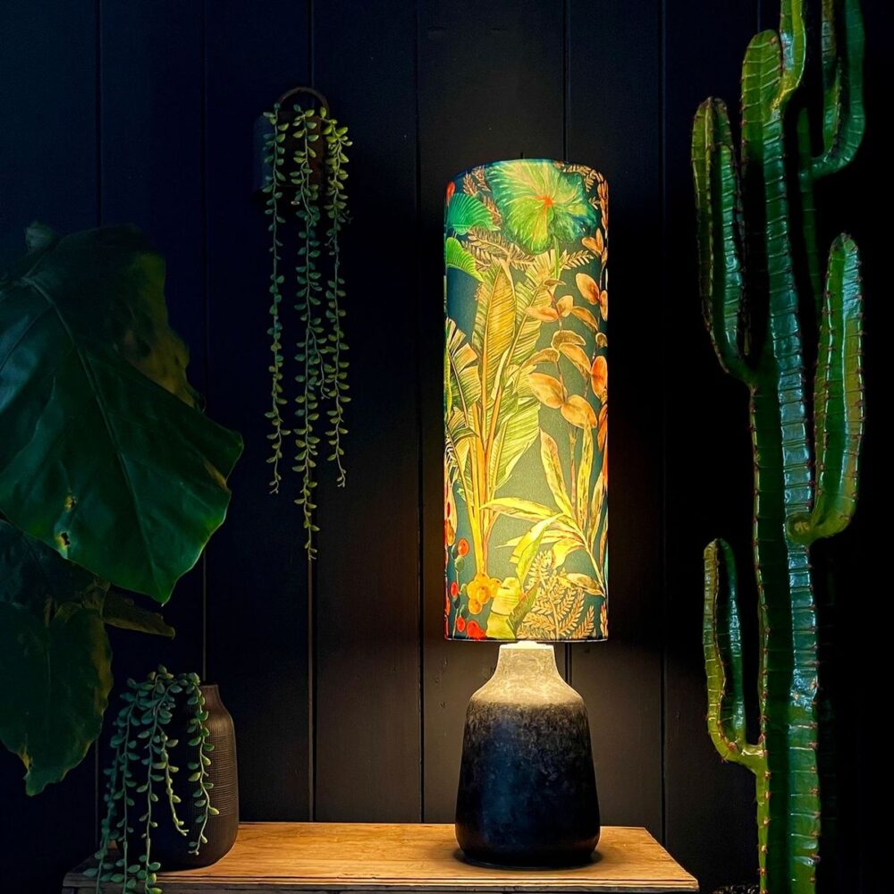 Handmade By Love Frankie Tropical Leaf Magic Fruits Tube Lampshade