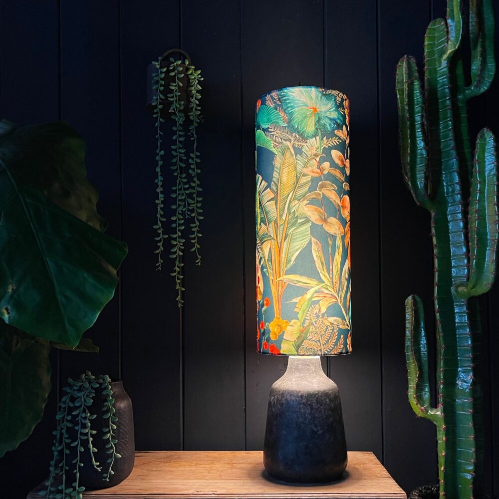 Handmade By Love Frankie Tropical Leaf Magic Fruits Tube Lampshade