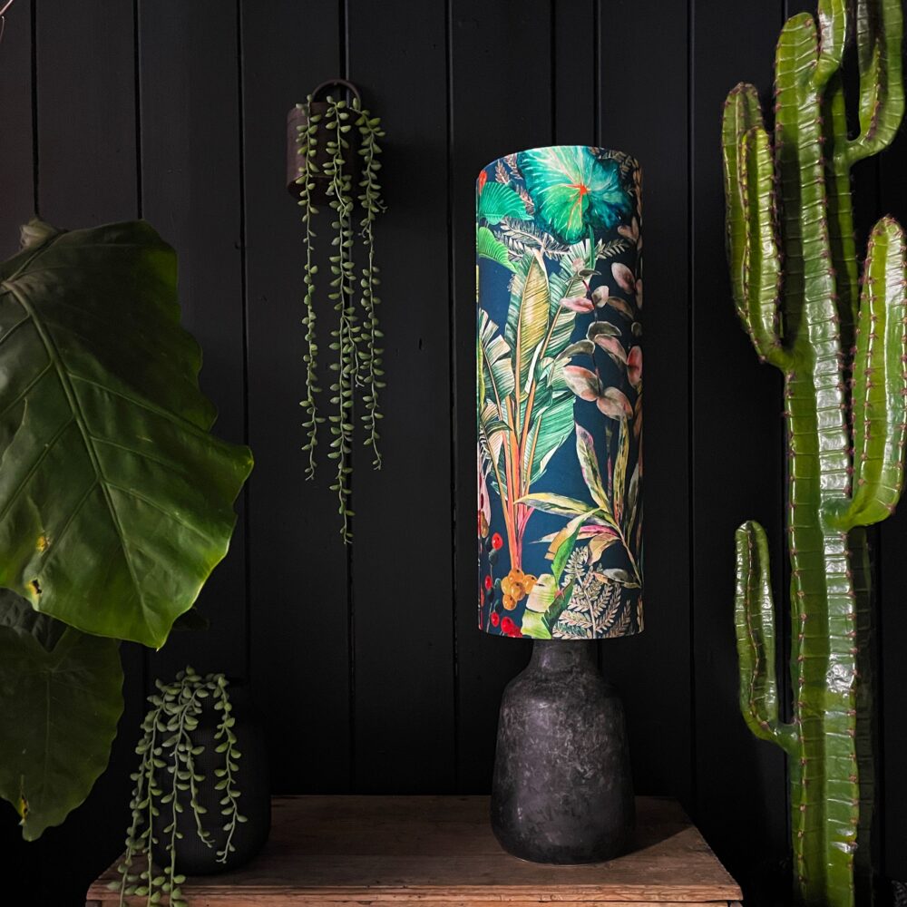 Handmade Tropical Leaf Magic Fruits Tube Lampshade