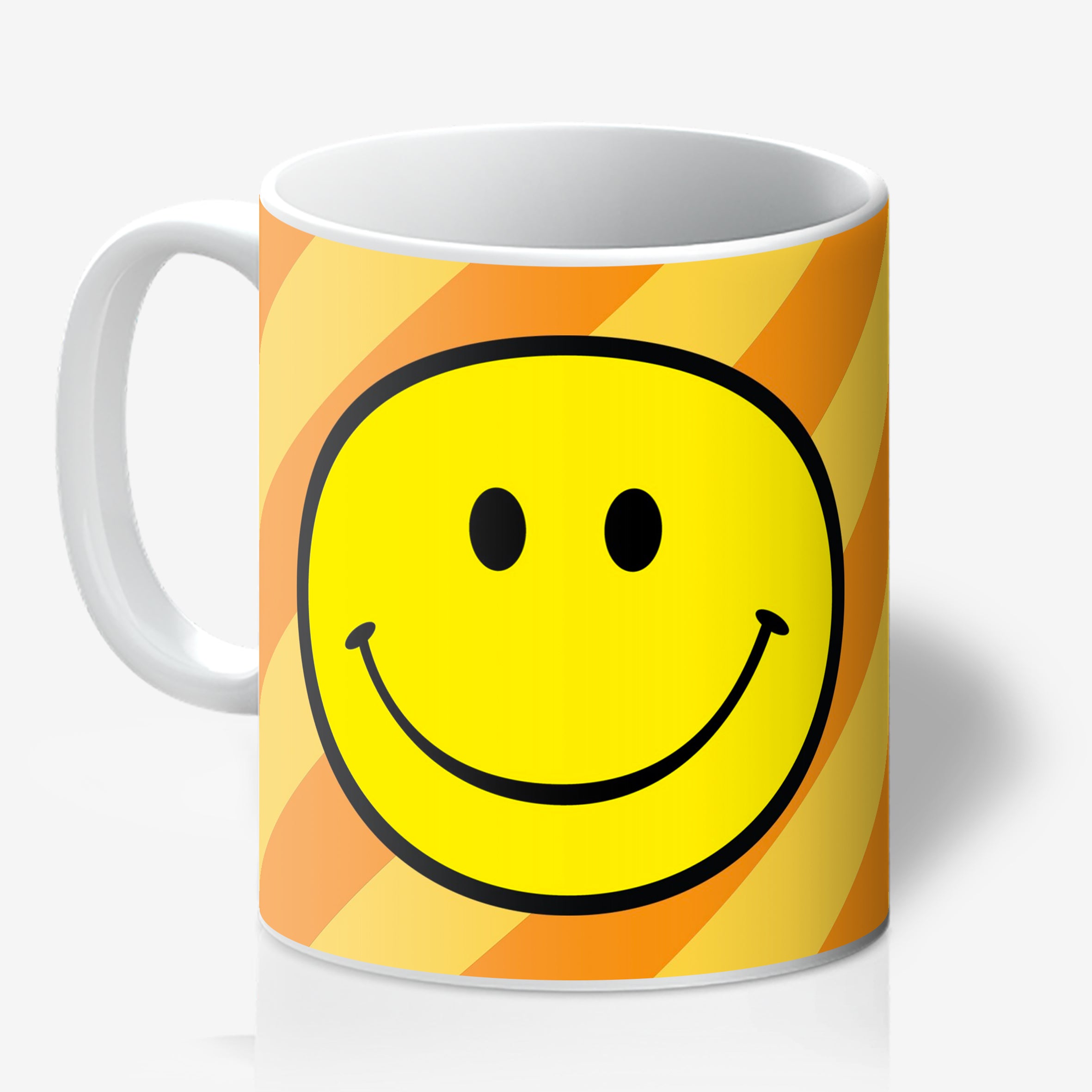 Helter Skelter Tilted Stripe Smiley Mug in Marmalade - Love Frankie