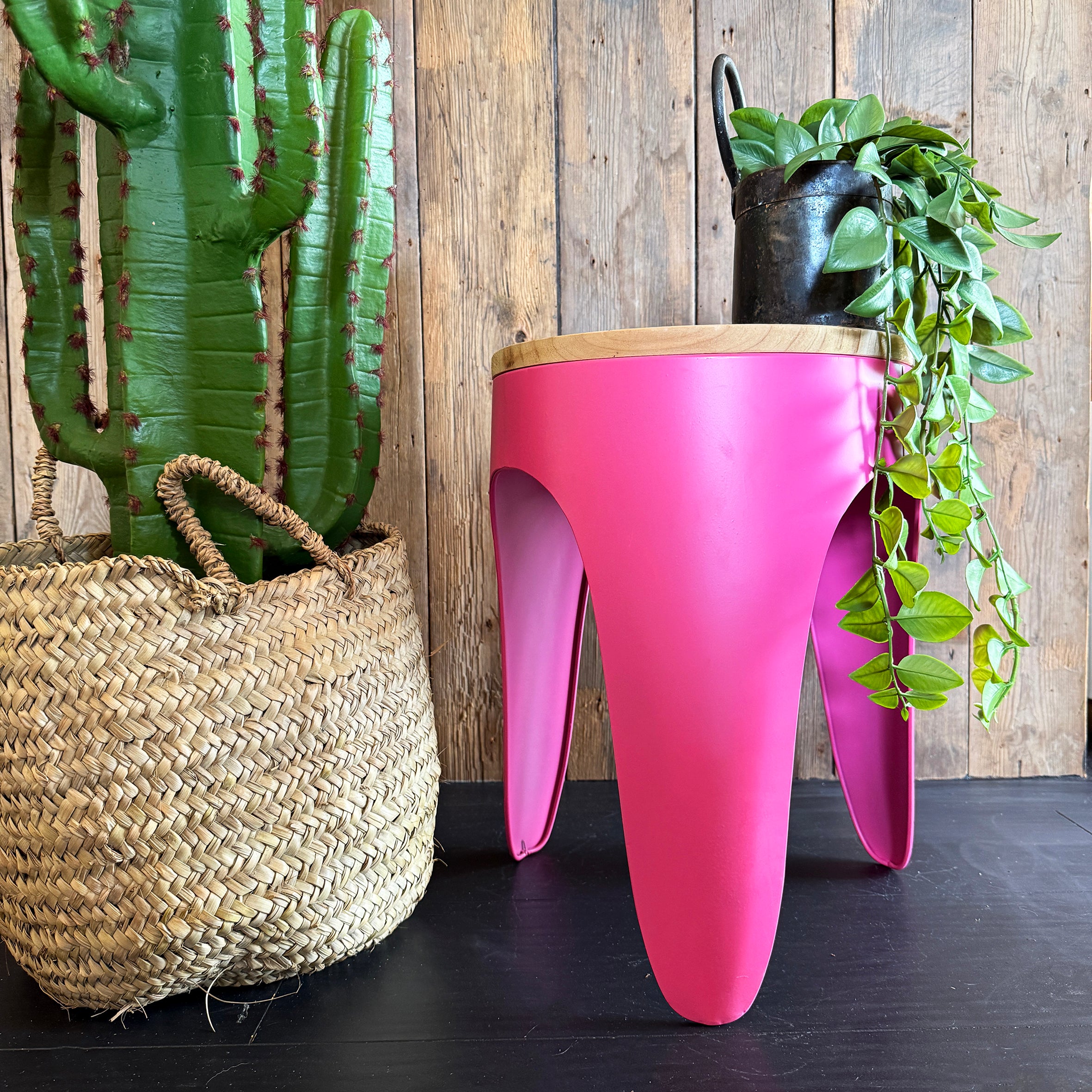 Tripod Stool Pomegranate Pink - Large