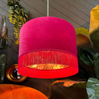 Love Frankie midnight garden jam tart lampshade in raspberry velvet
