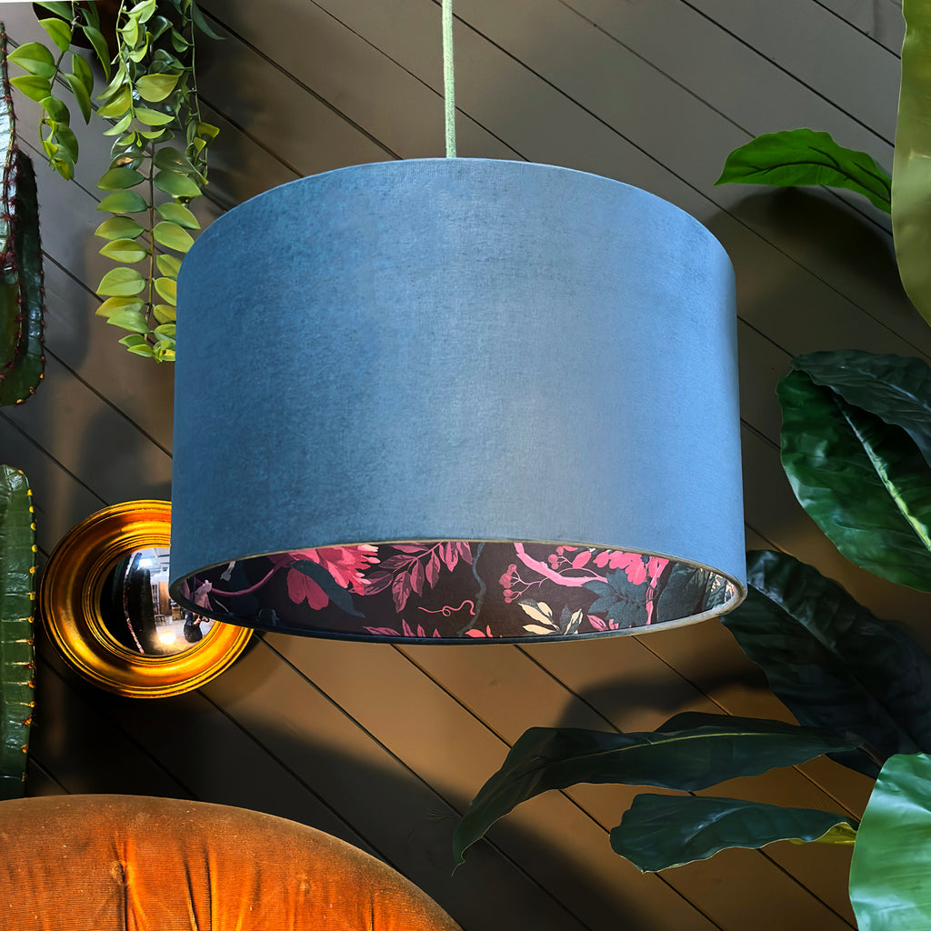 Love Frankie midnight garden night shade lampshade in flint velvet