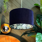 Love Frankie moonlight walled garden lampshade in indigo velvet