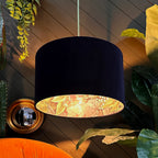 Love Frankie moonlight walled garden lampshade in indigo velvet