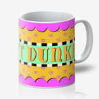 "Biscuit Dunker" Pink and Orange Mug. Designed by Love Frankie and printed in the UK.