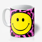 Pink Leopard Print Smiley face Mug - Love Frankie