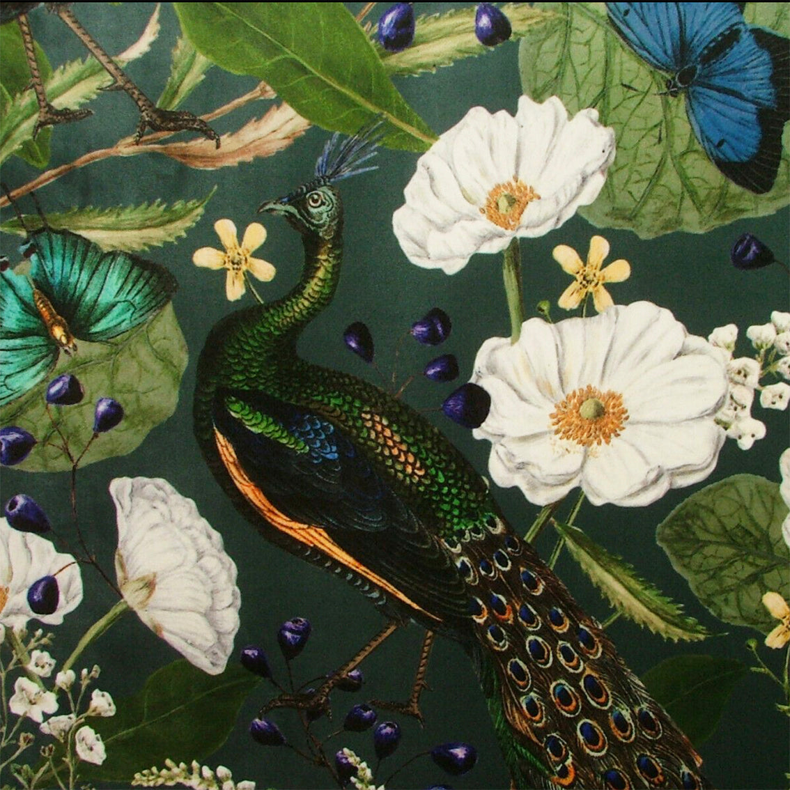 Handmade Peacock Floral Mystical Plumes Lampshade