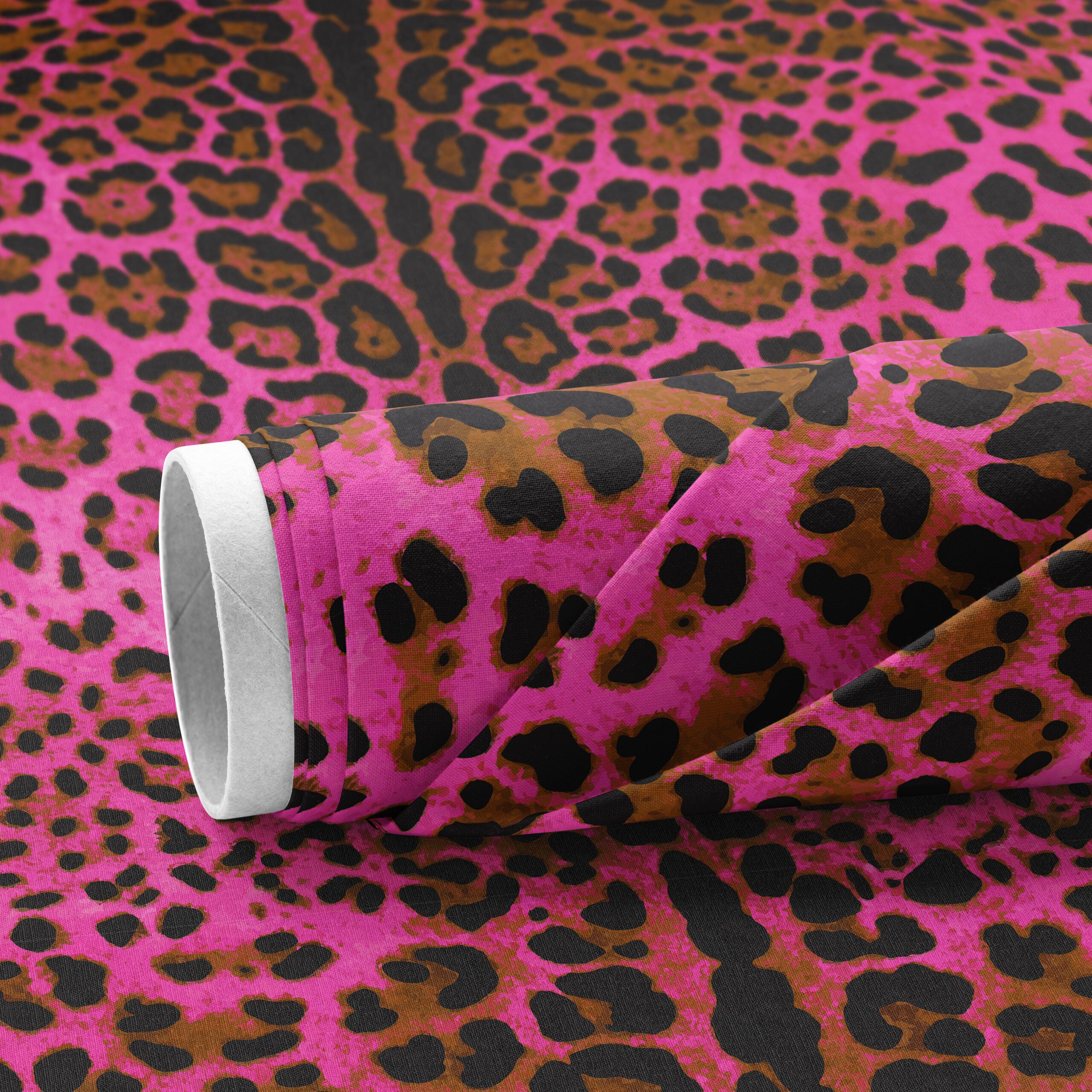 Neon Leopard Textiles. Leopard Print textiles in Bright Pink