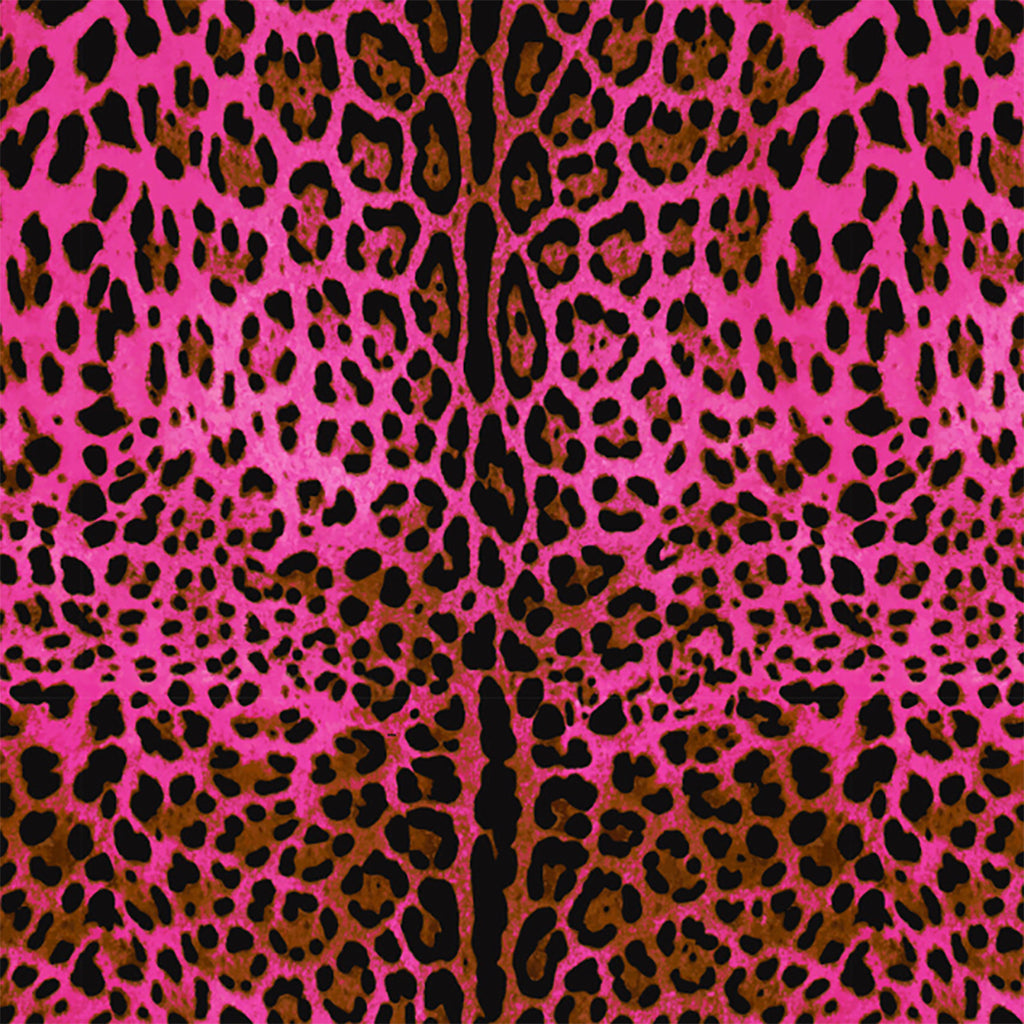 Neon Leopard bright pink Leopard Print Textiles by Love Frankie