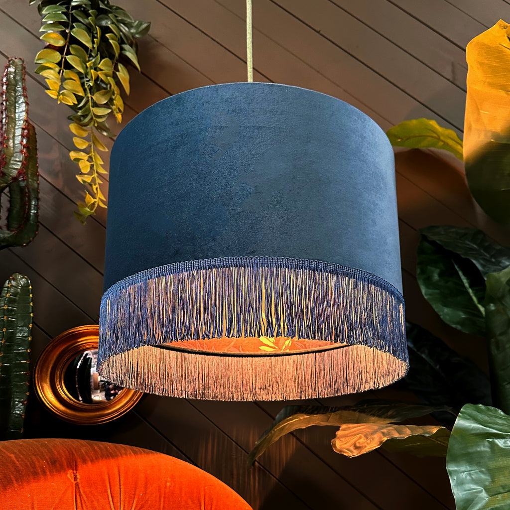 Love Frankie nightshade midnight garden lampshade in flint velvet