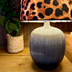 Ridged Table Lamp in Ombre Ebony