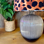Ridged Table Lamp in Ombre Ebony