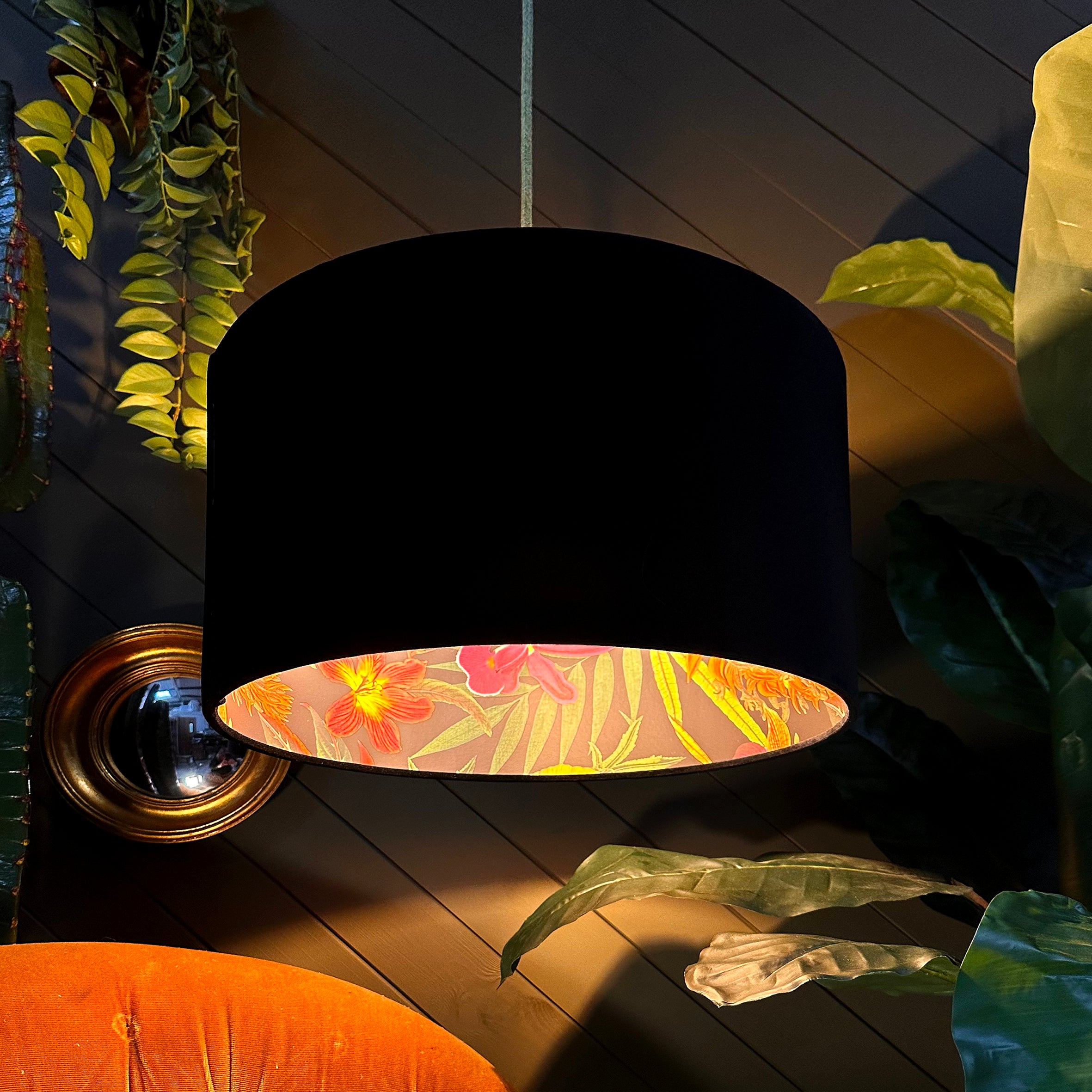 Love Frankie onyx botanical garden lampshade in black velvet