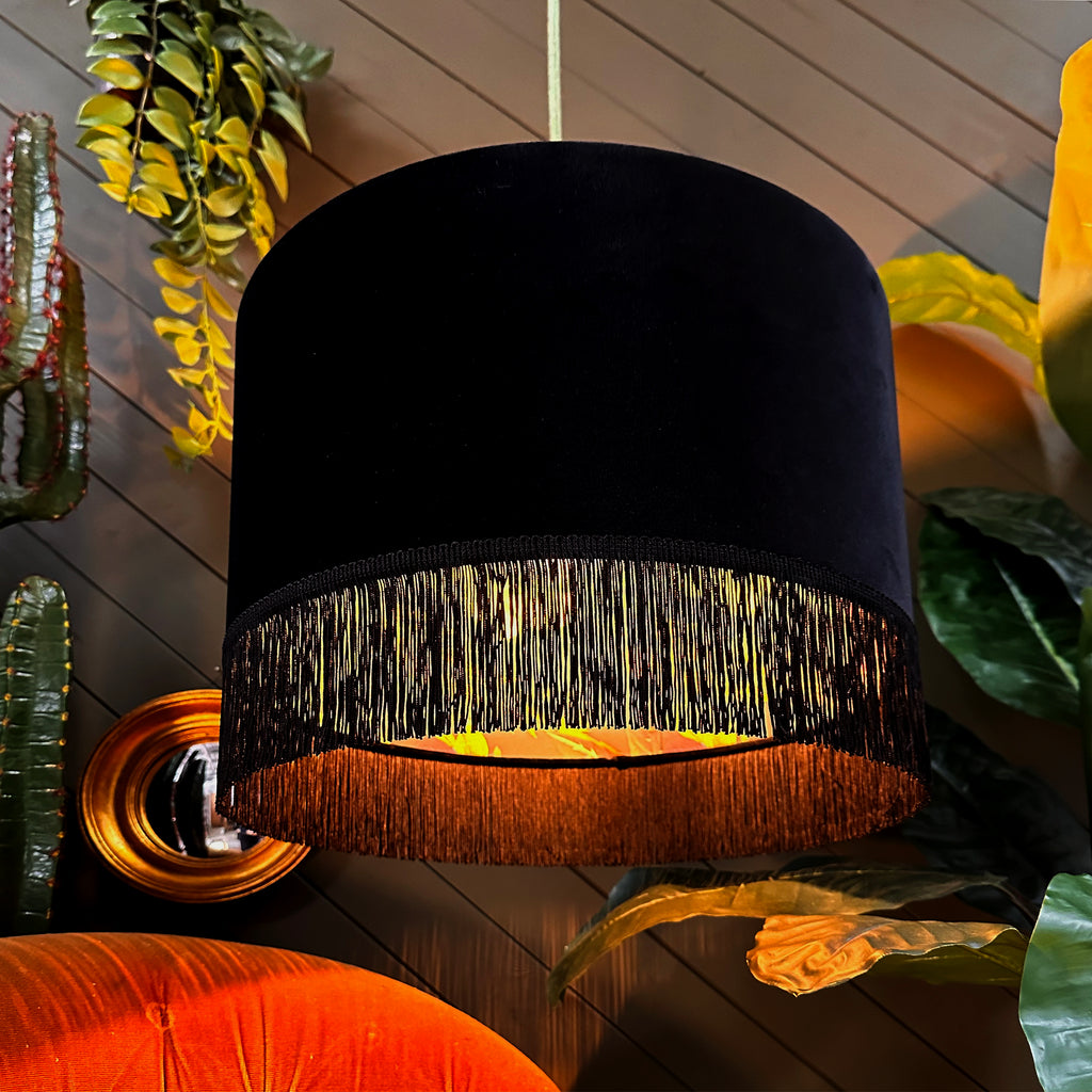 Love Frankie botanical garden onyx lampshade in black velvet