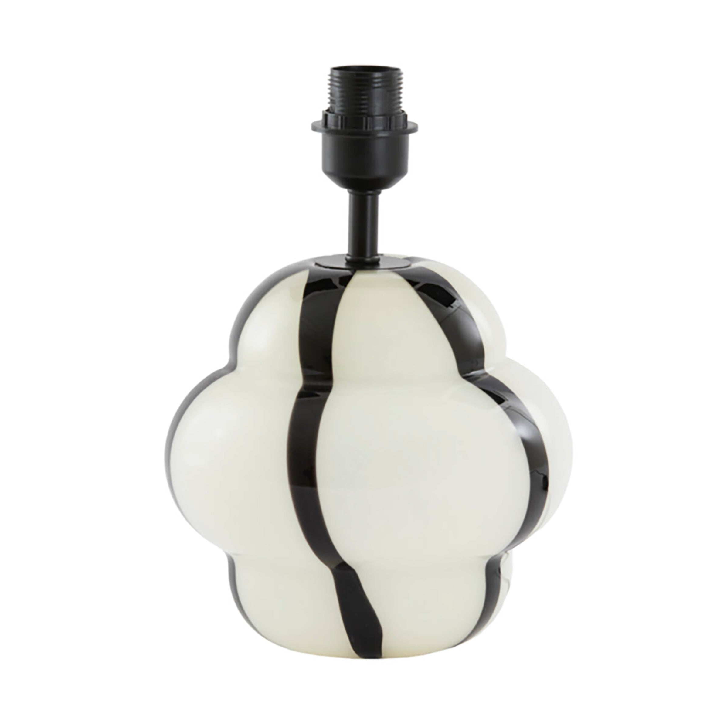Organic Stripe Glass Table Lamp - Black & Cream