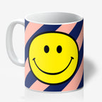 Helter Skelter Tilted Stripe Smiley Mug in Peach Fuzz - Love Frankie